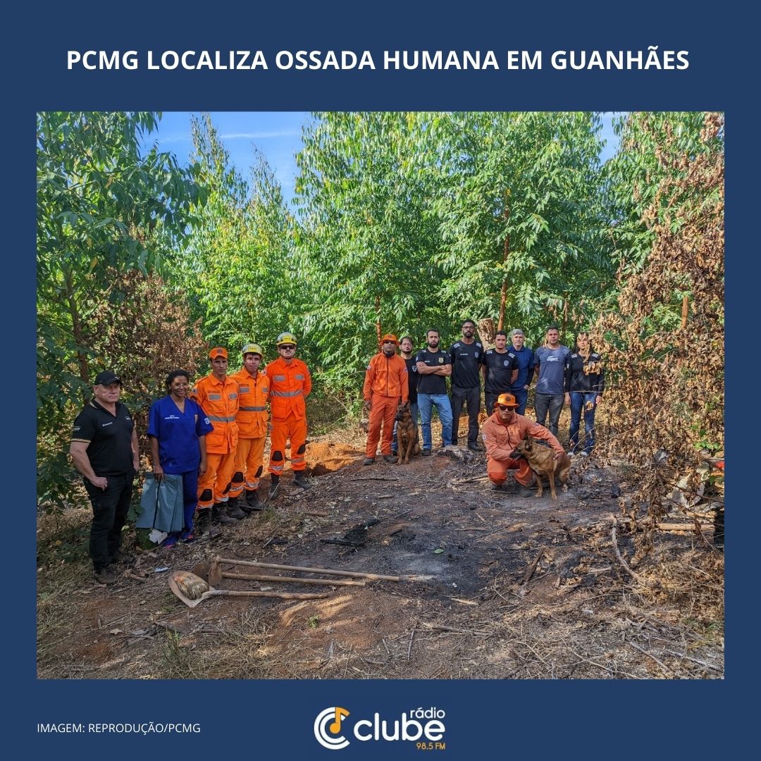 PCMG localiza ossada humana em Guanhães
