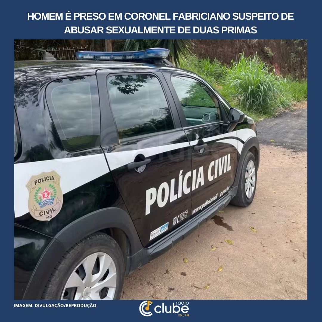 Homem é preso em Coronel Fabriciano suspeito de abusar sexualmente de duas primas