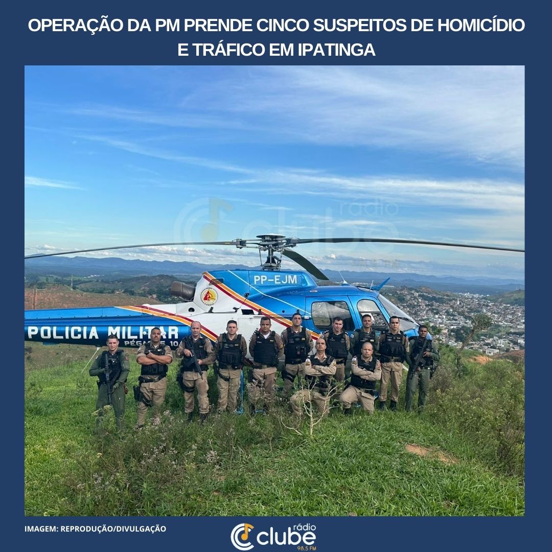 Operação da PM prende cinco suspeitos de homicídio e tráfico em Ipatinga