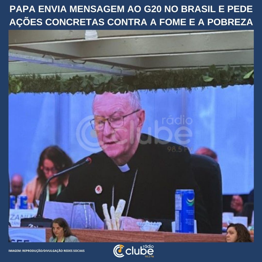 Papa envia mensagem ao G20 no Brasil e pede ações concretas contra a fome e a pobreza