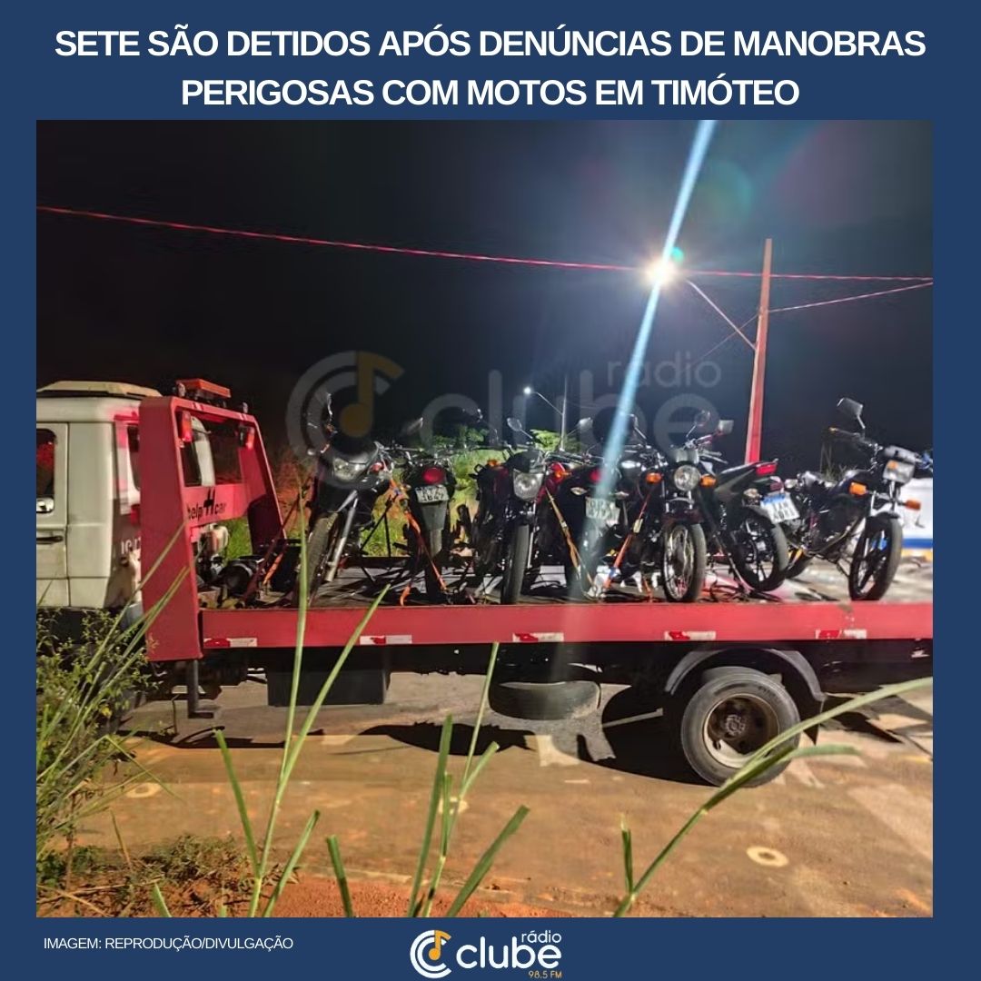 Sete são detidos após denúncias de manobras perigosas com motos em Timóteo