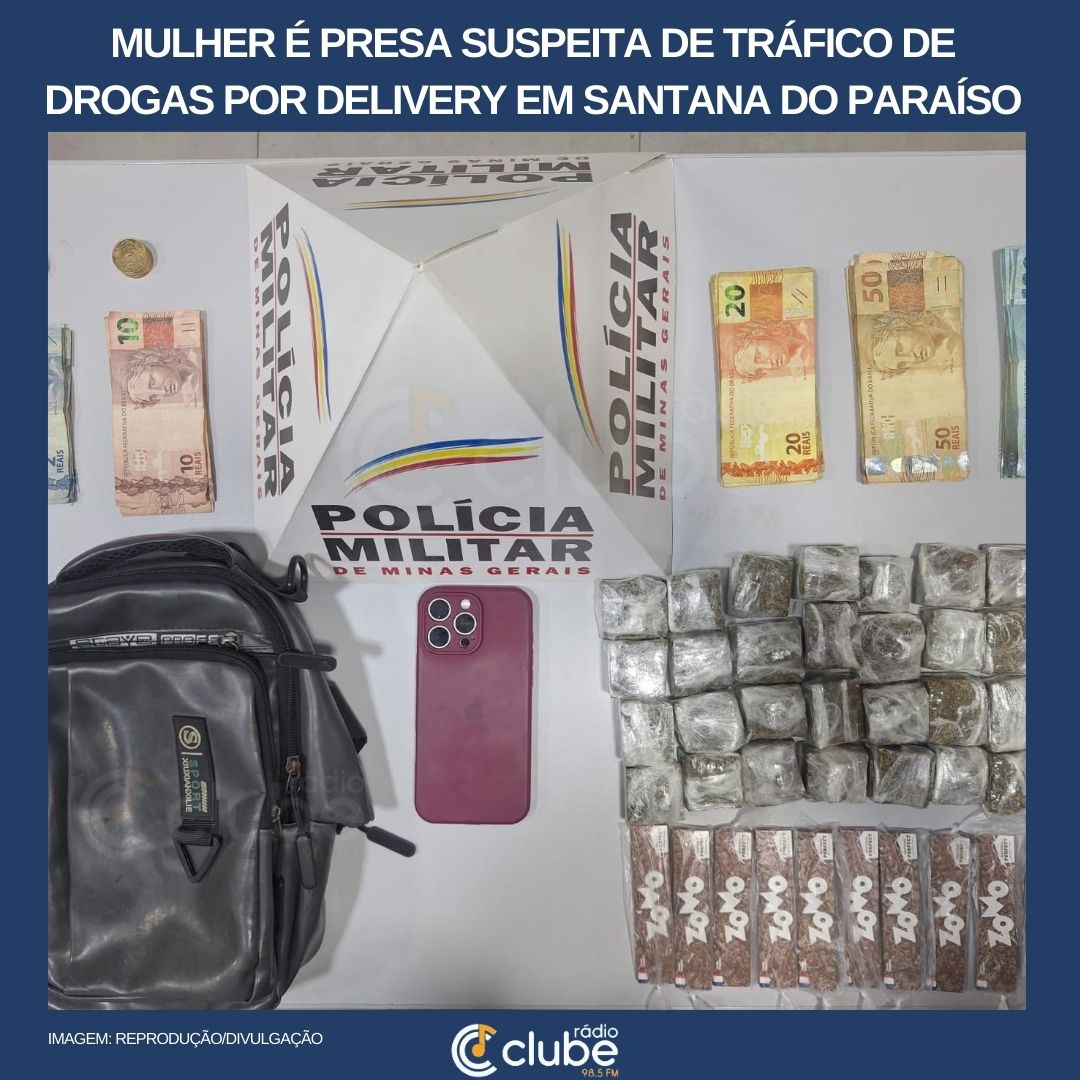 Mulher é presa suspeita de tráfico de drogas por delivery em Santana do Paraíso