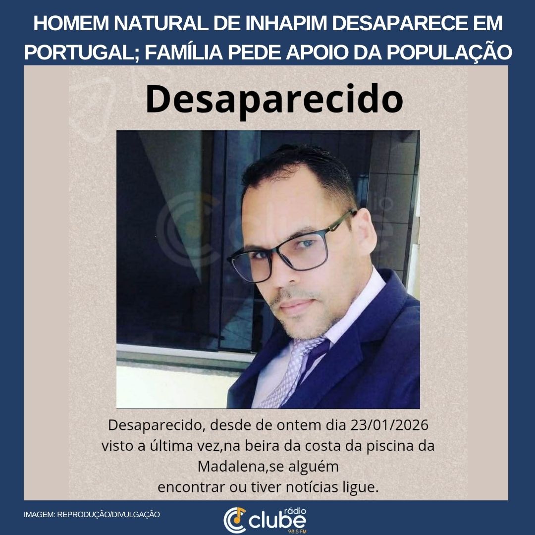 Homem natural de Inhapim está desaparecido em Portugal; mãe pede ajuda por informações