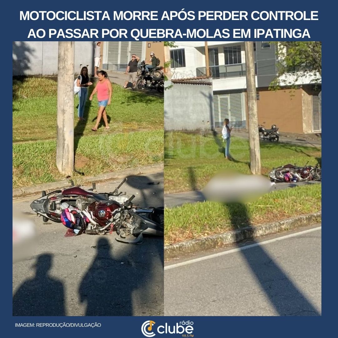 Motociclista morre após perder controle ao passar por quebra-molas em Ipatinga