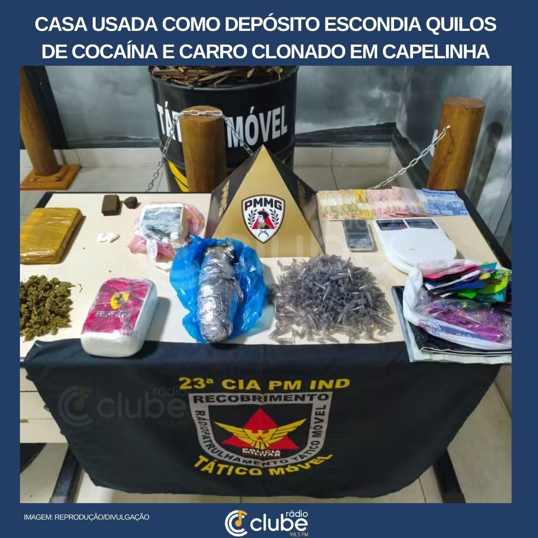 Casa usada como depósito escondia quilos de cocaína e carro clonado em Capelinha