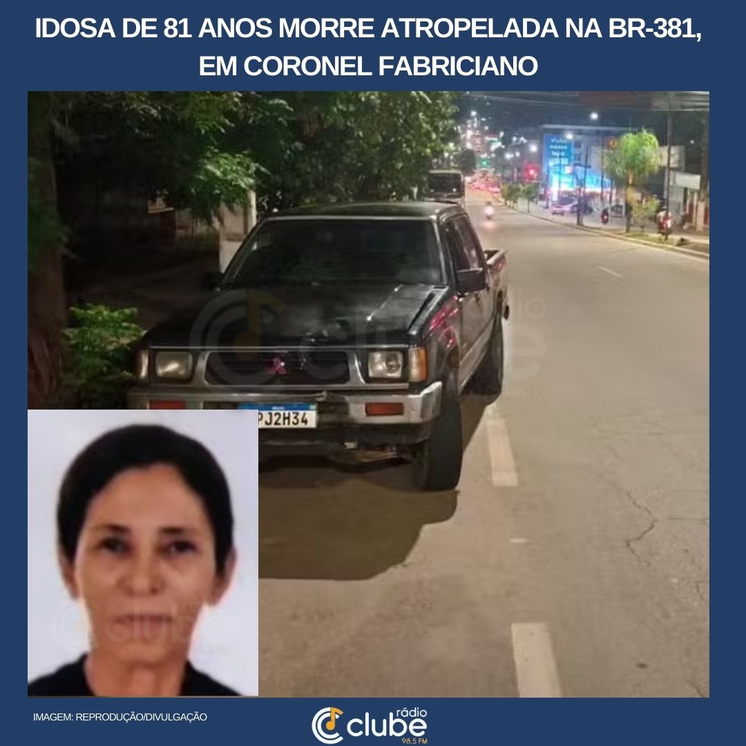 Idosa de 81 anos morre atropelada na BR-381, em Coronel Fabriciano