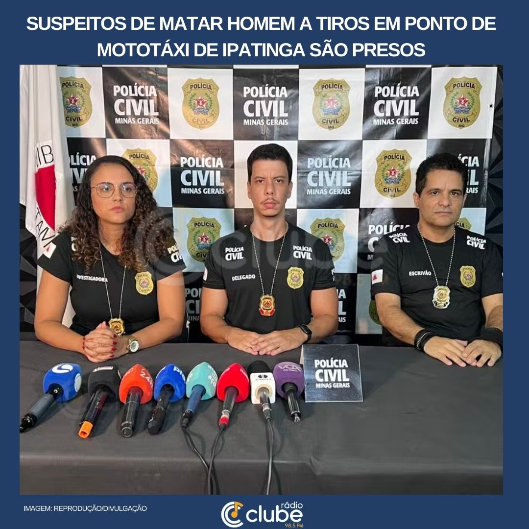 Suspeitos de matar homem a tiros em ponto de mototáxi de Ipatinga são presos