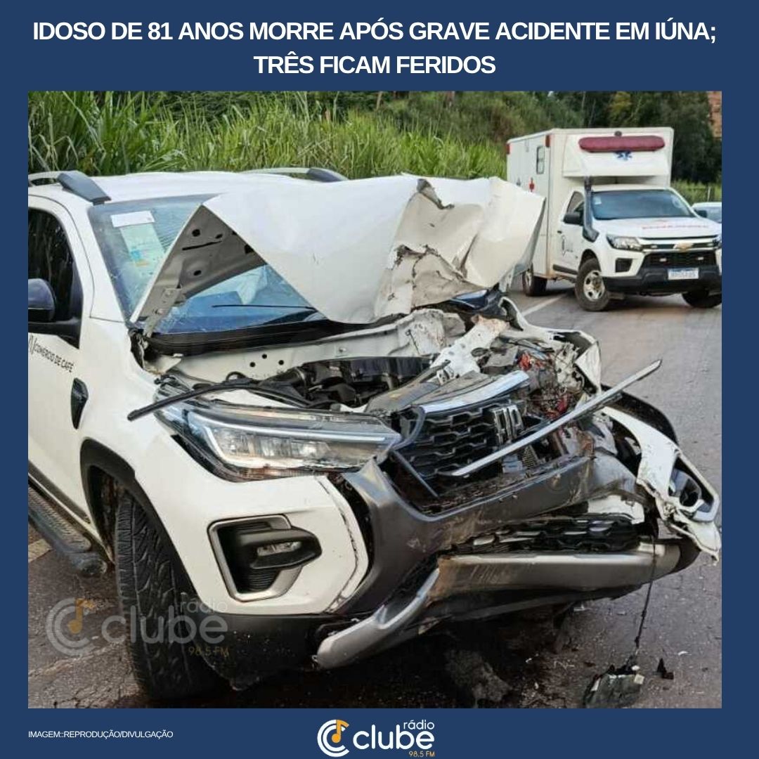 Idoso de 81 anos morre após grave acidente em Iúna; três ficam feridos