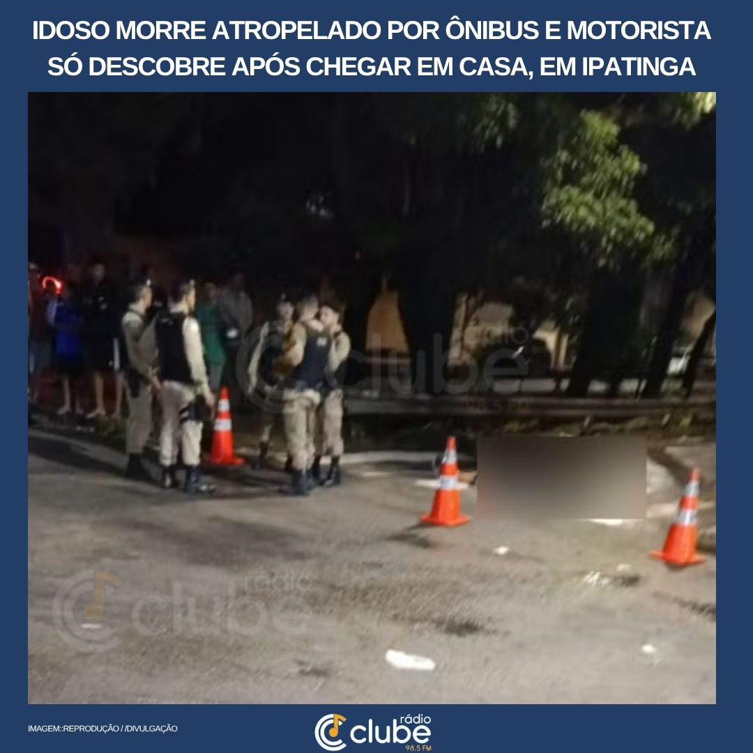 Idoso morre atropelado por ônibus e motorista só descobre após chegar em casa, em Ipatinga