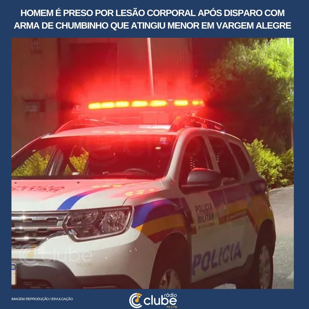 HOMEM É PRESO POR LESÃO CORPORAL APÓS DISPARO COM ARMA DE CHUMBINHO QUE ATINGIU MENOR EM VARGEM ALEGRE