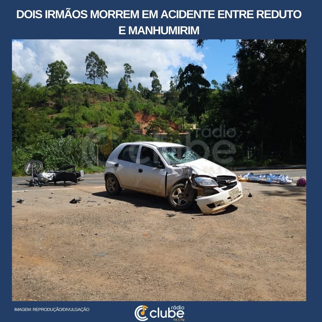 Dois irmãos morrem em acidente entre Reduto e Manhumirim