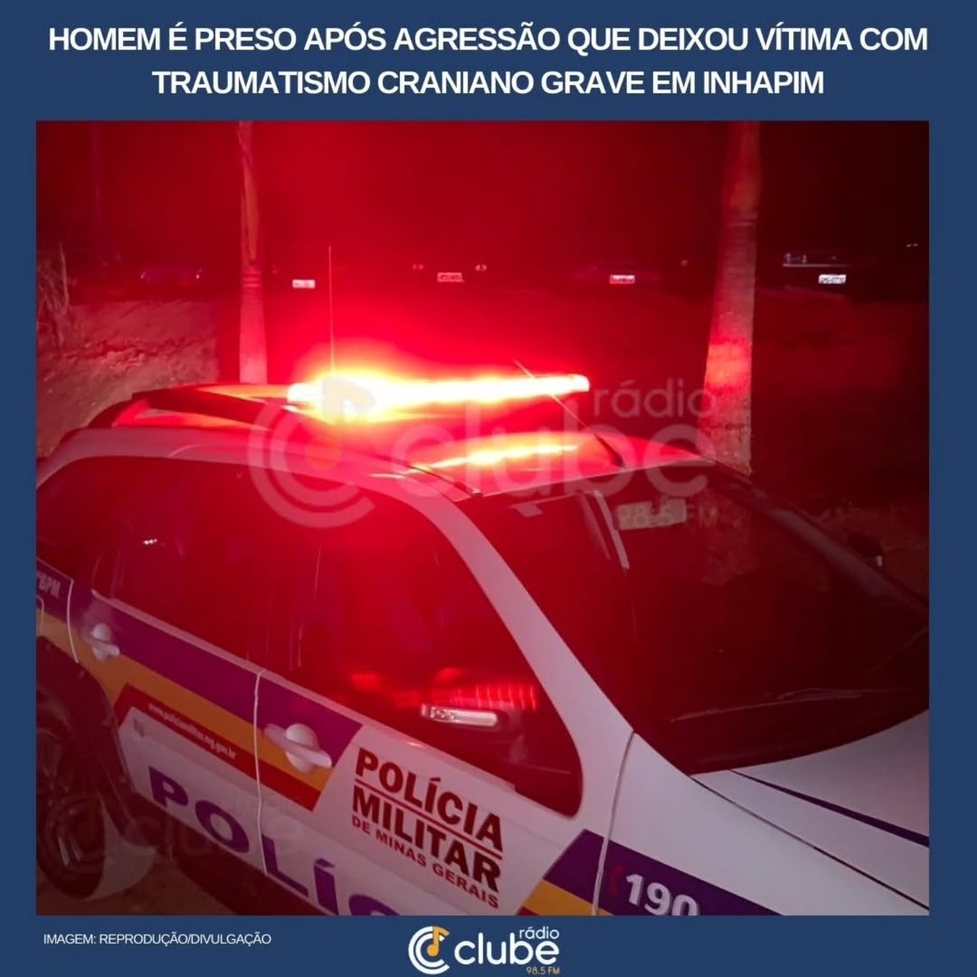 Homem é preso após agressão que deixou vítima com traumatismo craniano grave em Inhapim