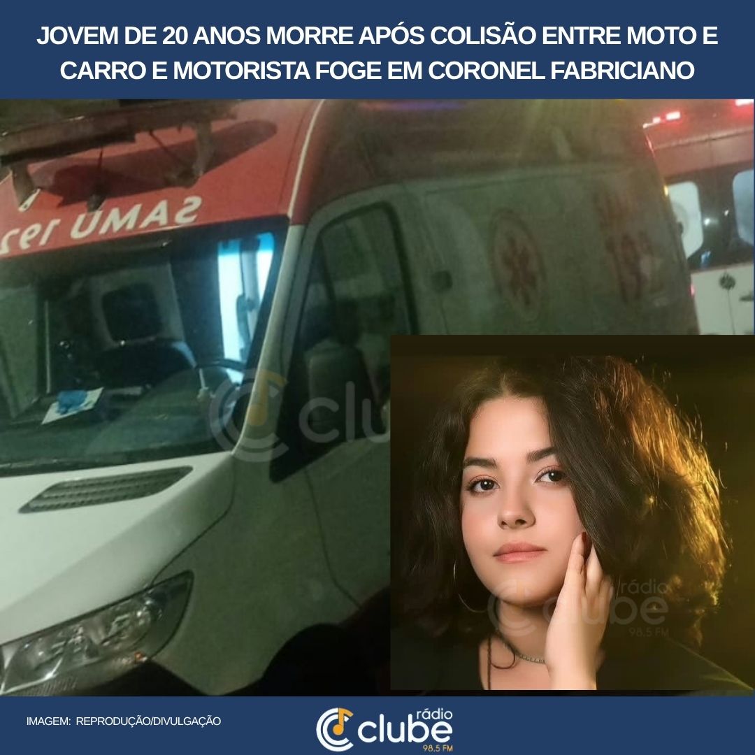 Jovem de 20 anos morre após colisão entre moto e carro e motorista foge em Coronel Fabriciano