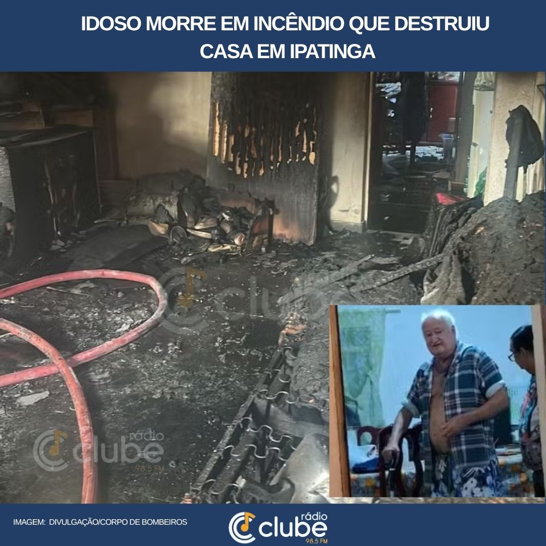 Idoso morre em incêndio que destruiu casa em Ipatinga