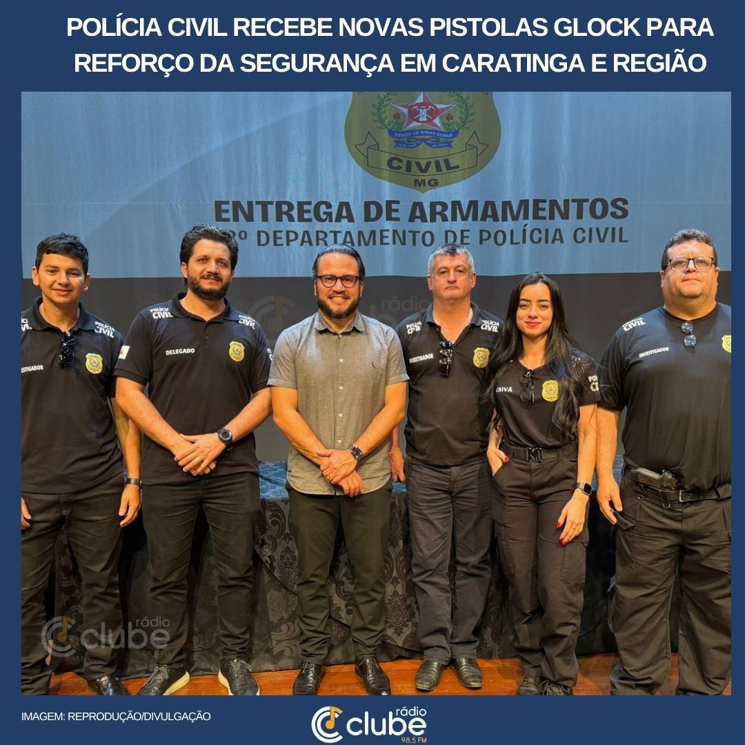 Polícia Civil recebe novas pistolas Glock para reforço da segurança em Caratinga e região