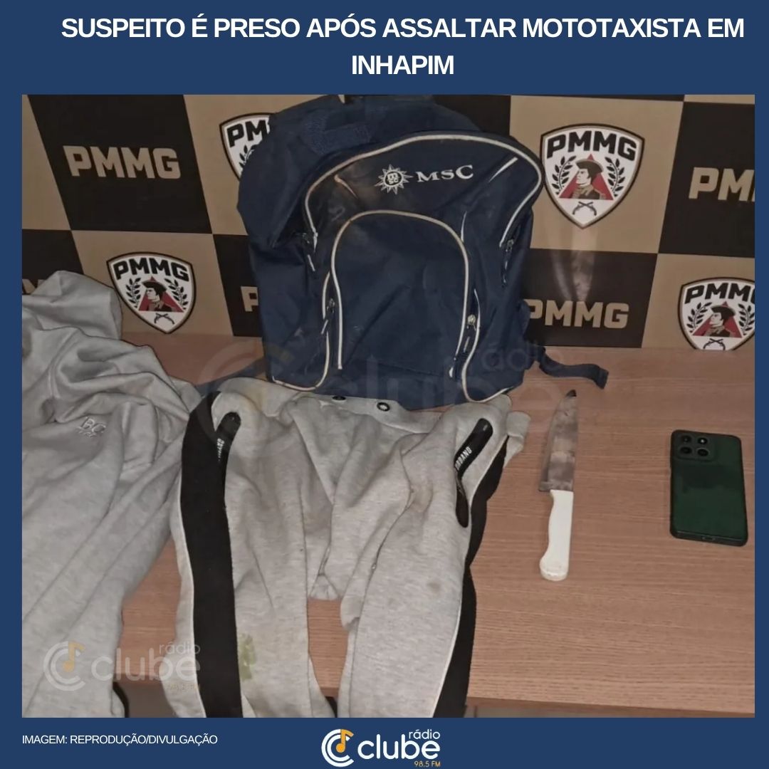 Suspeito é preso após assaltar mototaxista em Inhapim
