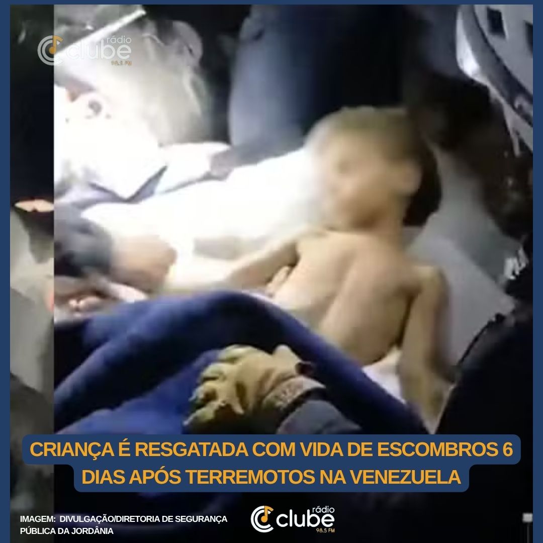 Criança é resgatada com vida de escombros 6 dias após terremotos na Venezuela