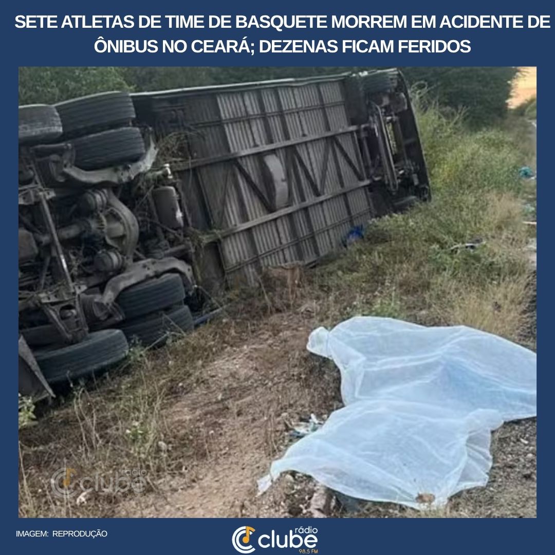 Tragédia: Sete atletas de time de basquete morrem em acidente de ônibus no Ceará; dezenas ficam feridos