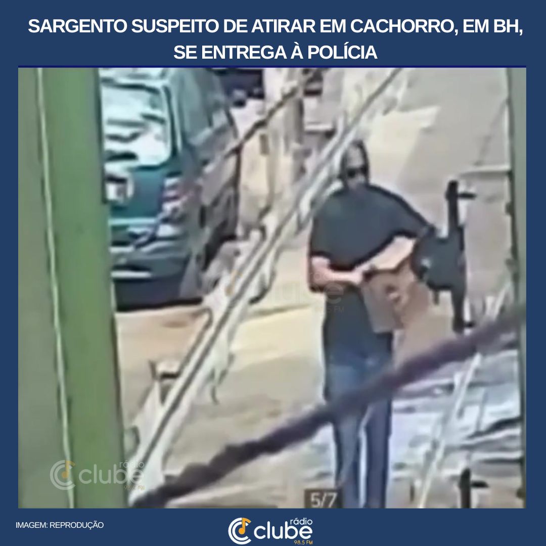 Sargento suspeito de atirar em cachorro, em BH, se entrega à polícia