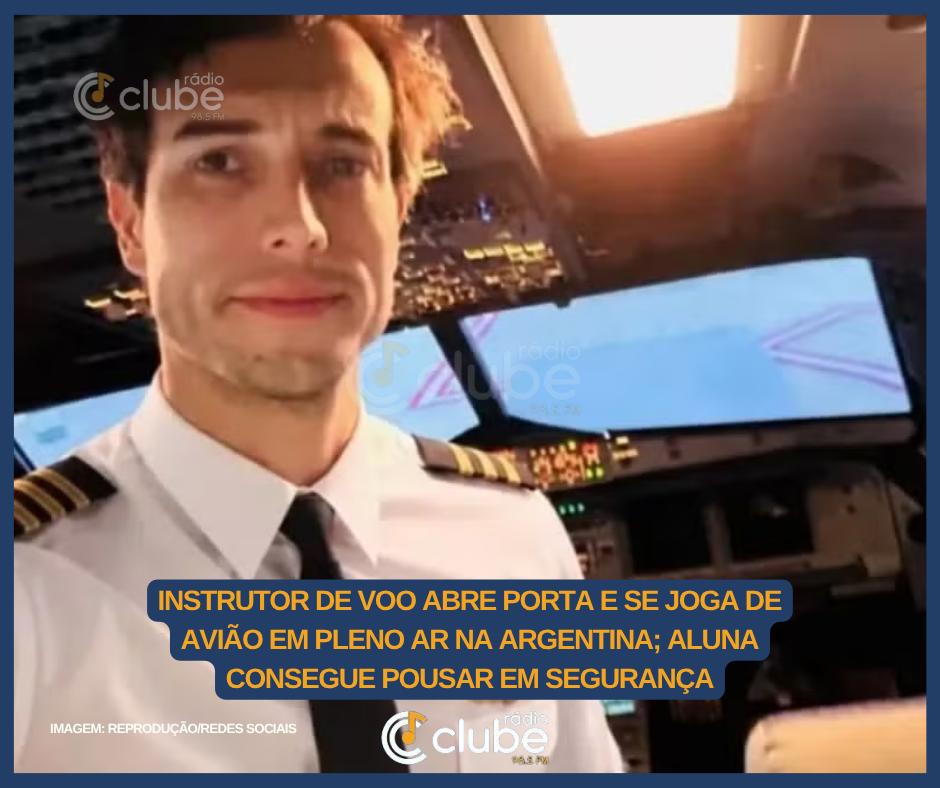 Instrutor de voo abre porta e se joga de avião em pleno ar na Argentina; aluna consegue pousar em segurança