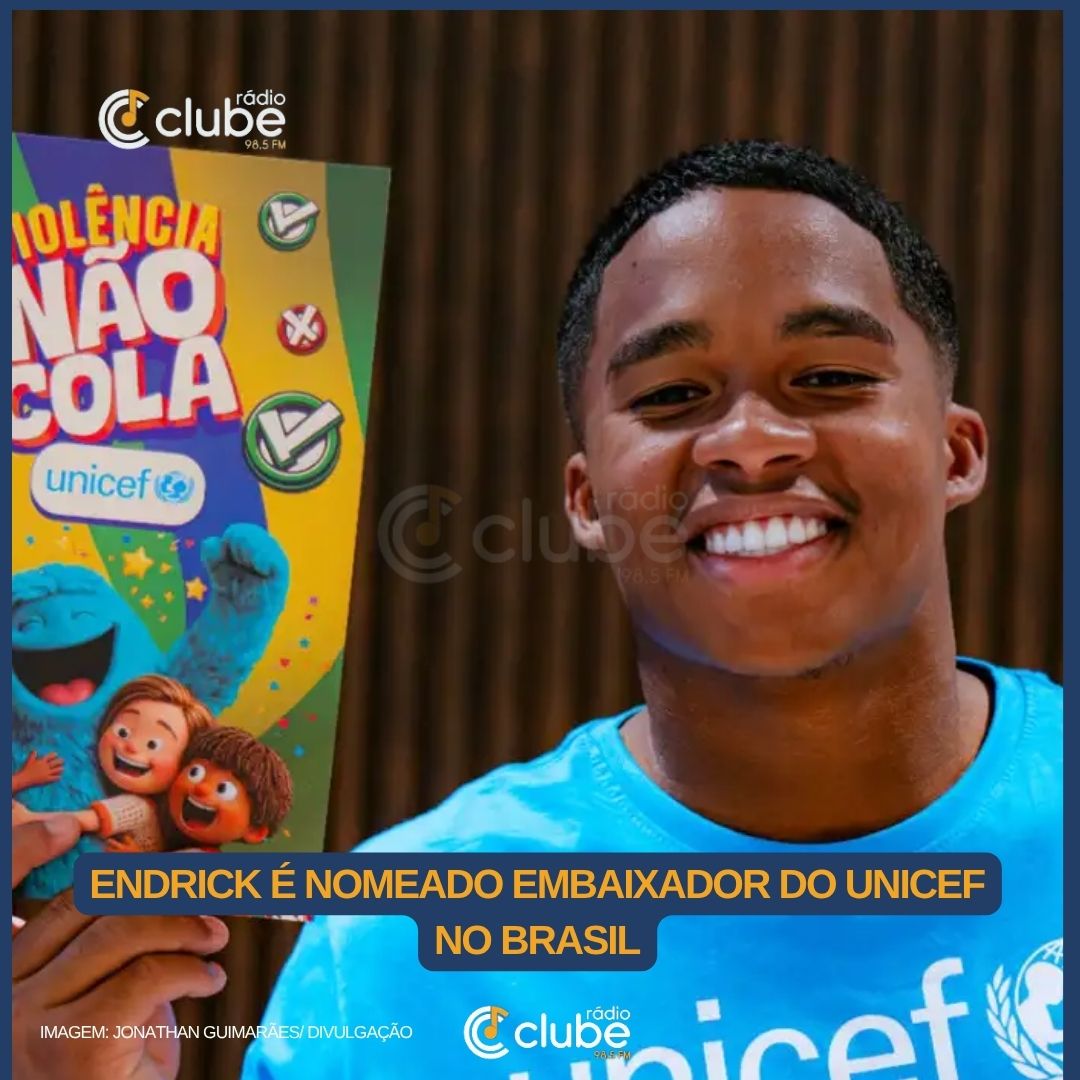 Endrick é nomeado embaixador do Unicef no Brasil