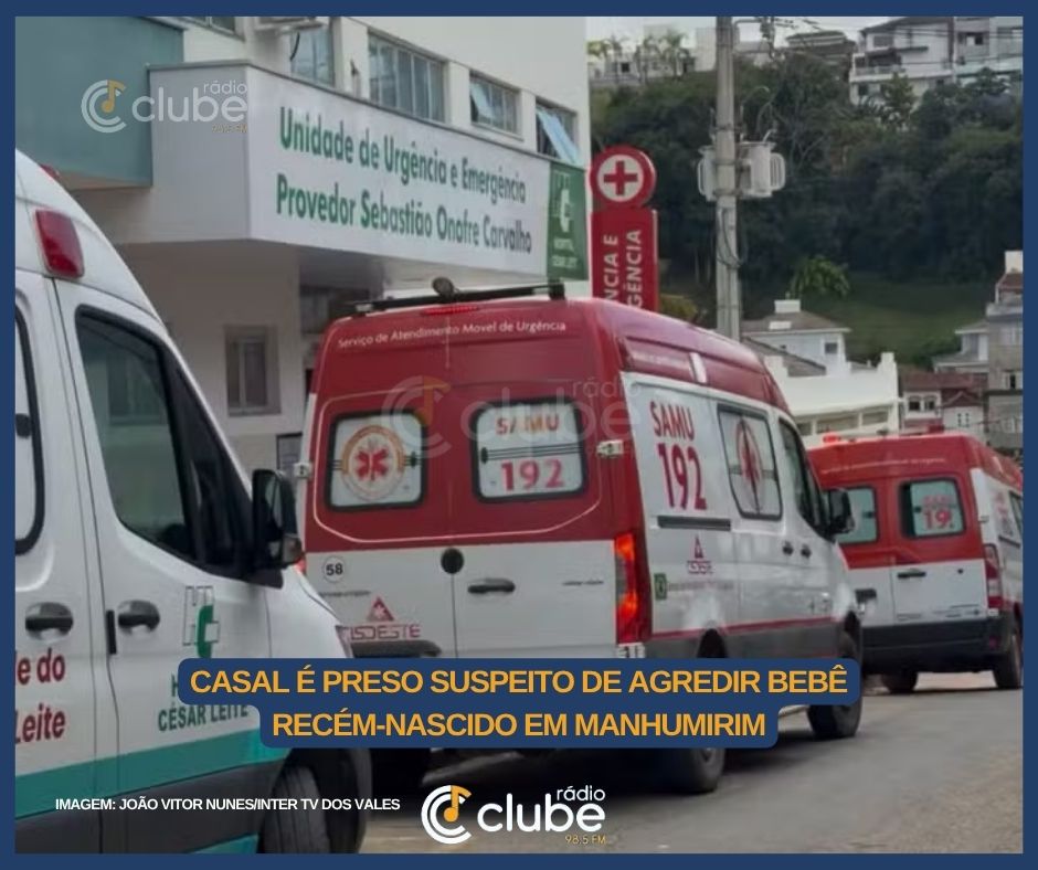 Casal é preso suspeito de agredir bebê recém-nascido em Manhumirim
