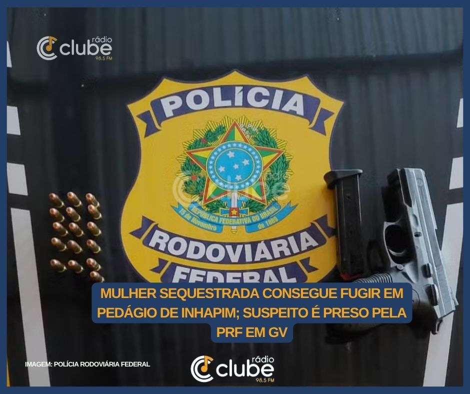 Mulher sequestrada consegue fugir em pedágio de Inhapim; suspeito é preso pela PRF em GV