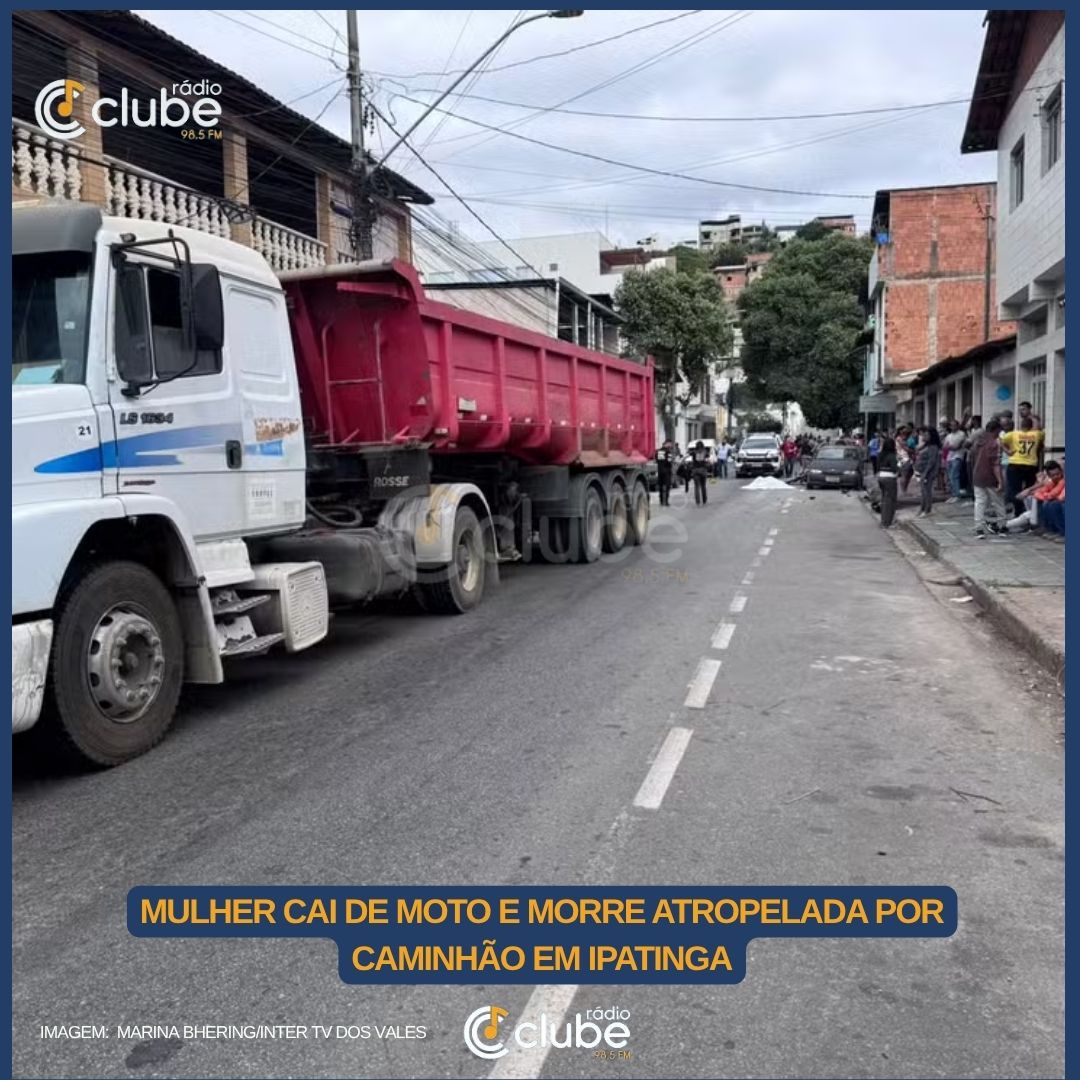 Mulher cai de moto e morre atropelada por caminhão em Ipatinga; Condutor da moto fica gravemente ferido