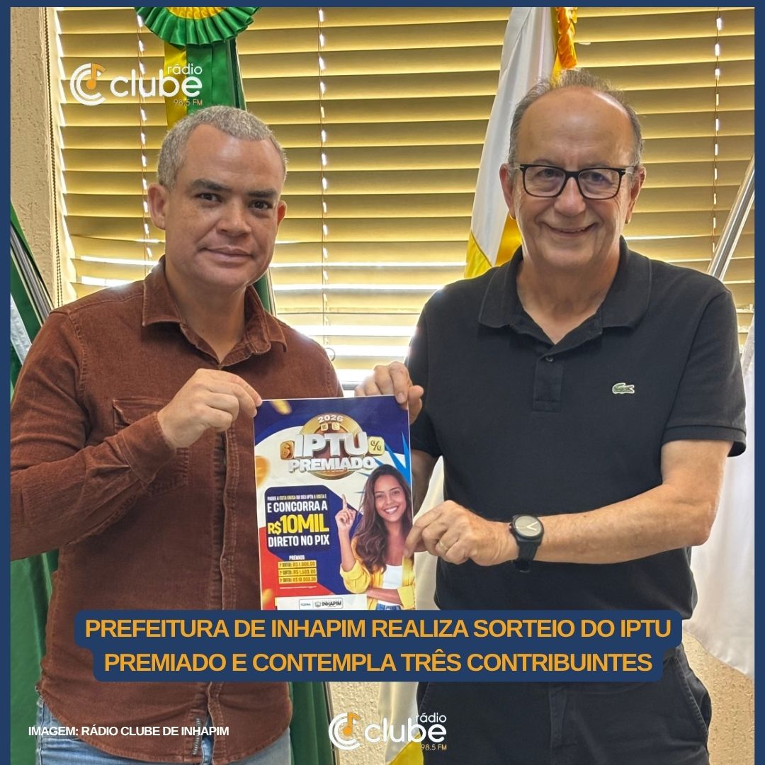 Prefeitura de Inhapim realiza sorteio do IPTU Premiado e contempla três contribuintes
