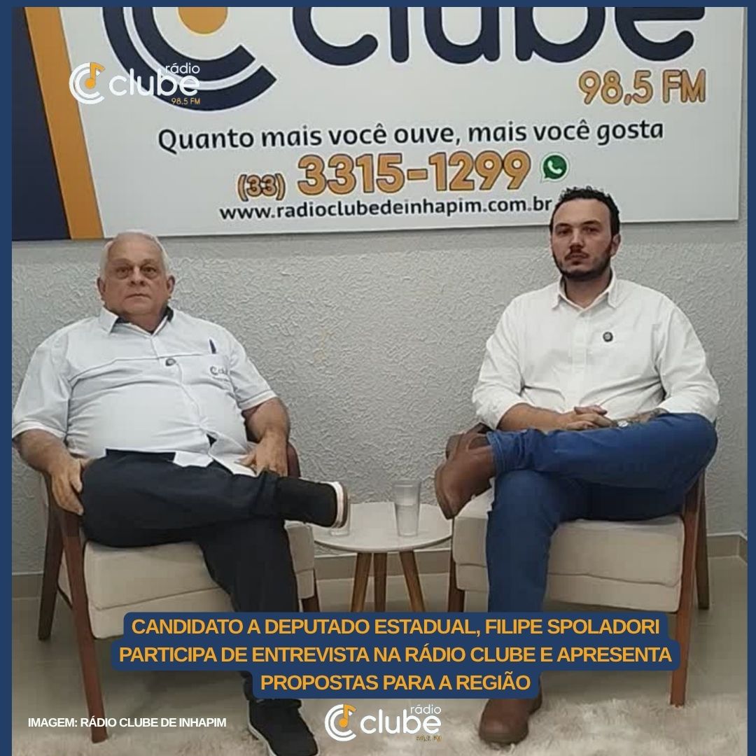 Candidato a deputado estadual, Filipe Spoladori participa de entrevista na Rádio Clube e apresenta propostas para a região