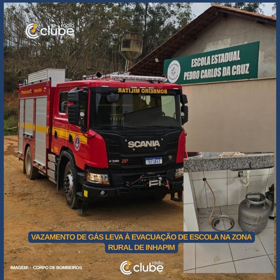 Vazamento de gás leva à evacuação de escola na zona rural de Inhapim
