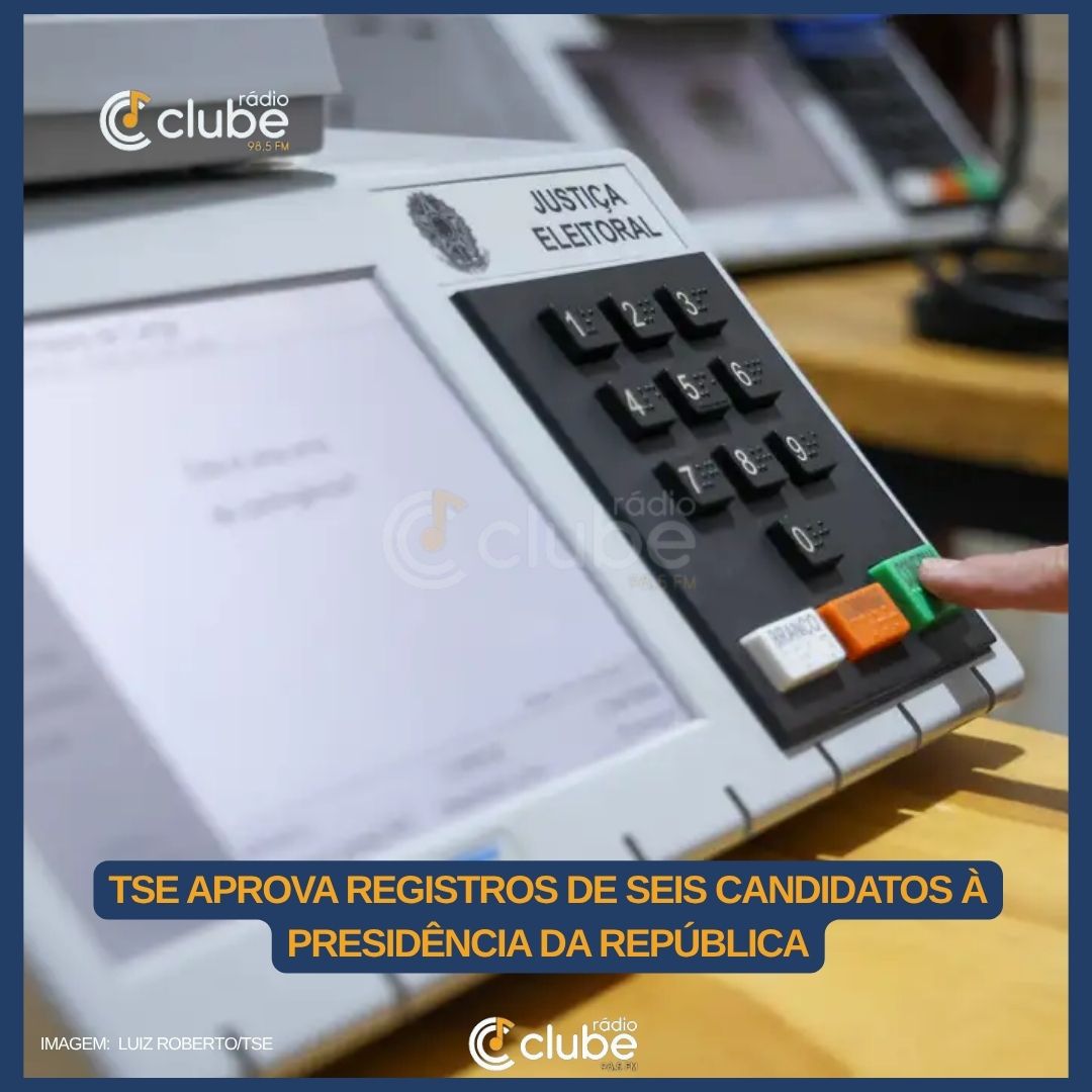 O Tribunal Superior Eleitoral (TSE) aprovou nesta quarta-feira (2) o registro de seis chapas de candidatos à Presidência da República nas eleições de outubro.