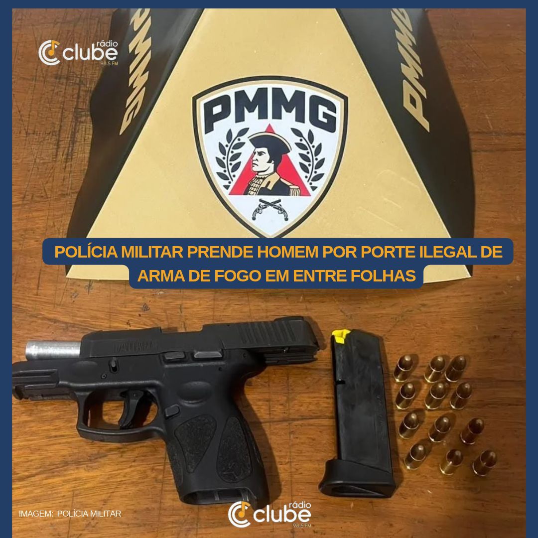 Polícia Militar prende homem por porte ilegal de arma de fogo em Entre Folhas