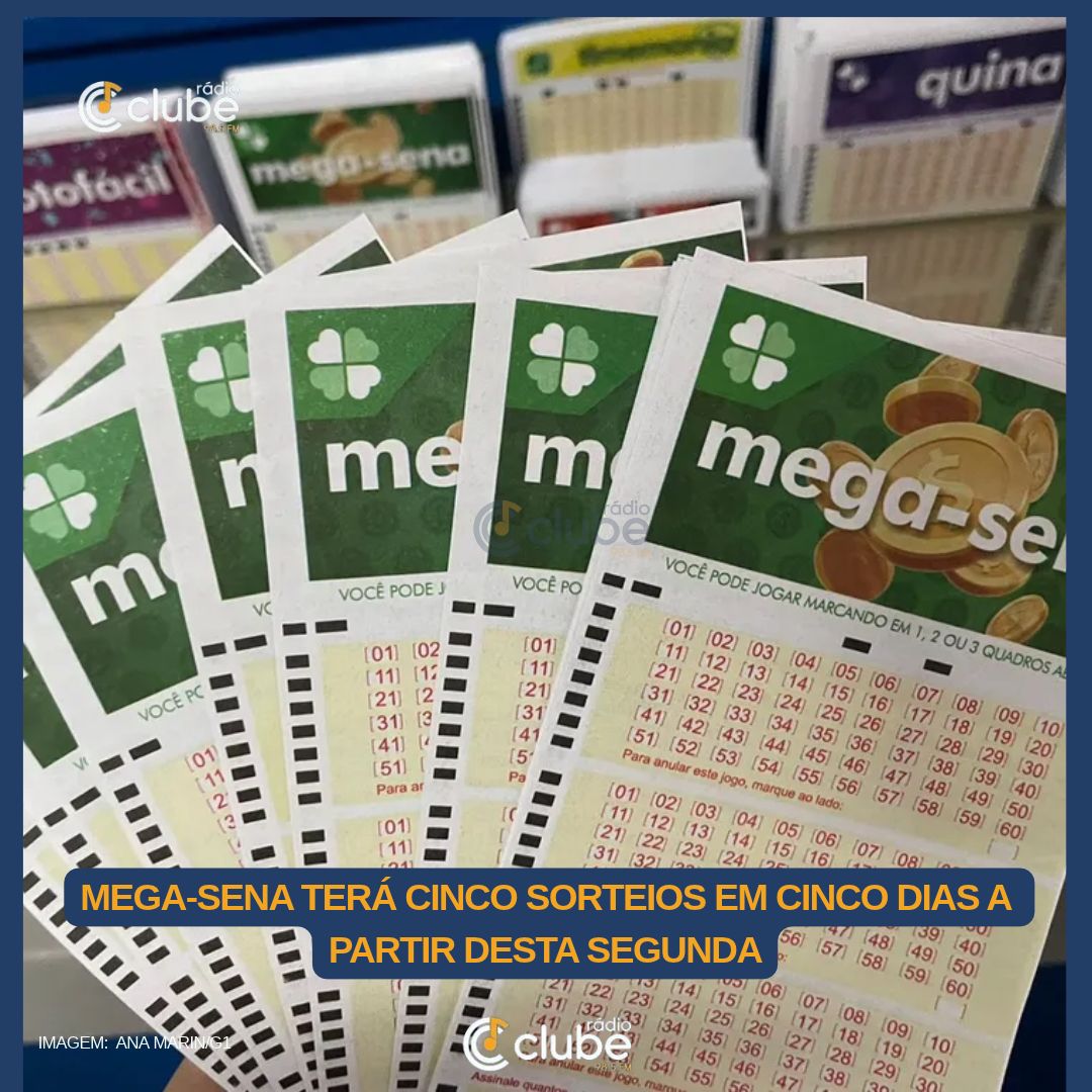 Mega-Sena terá cinco sorteios em cinco dias a partir desta segunda
