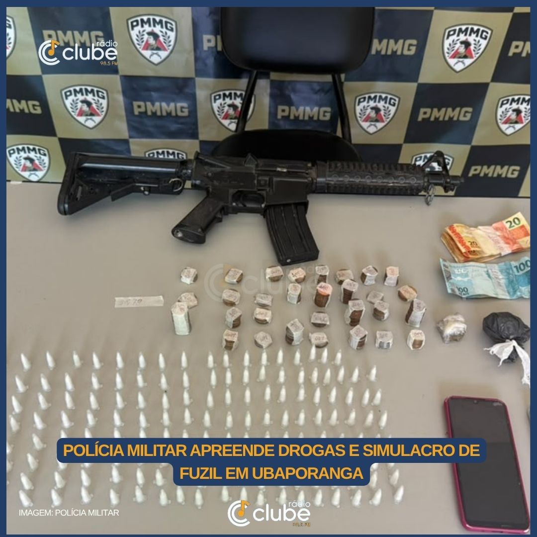 POLÍCIA MILITAR APREENDE DROGAS E SIMULACRO DE FUZIL EM UBAPORANGA