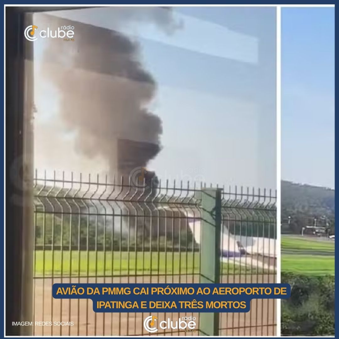 AVIÃO DA PMMG CAI PRÓXIMO AO AEROPORTO DE IPATINGA E DEIXA TRÊS MORTOS
