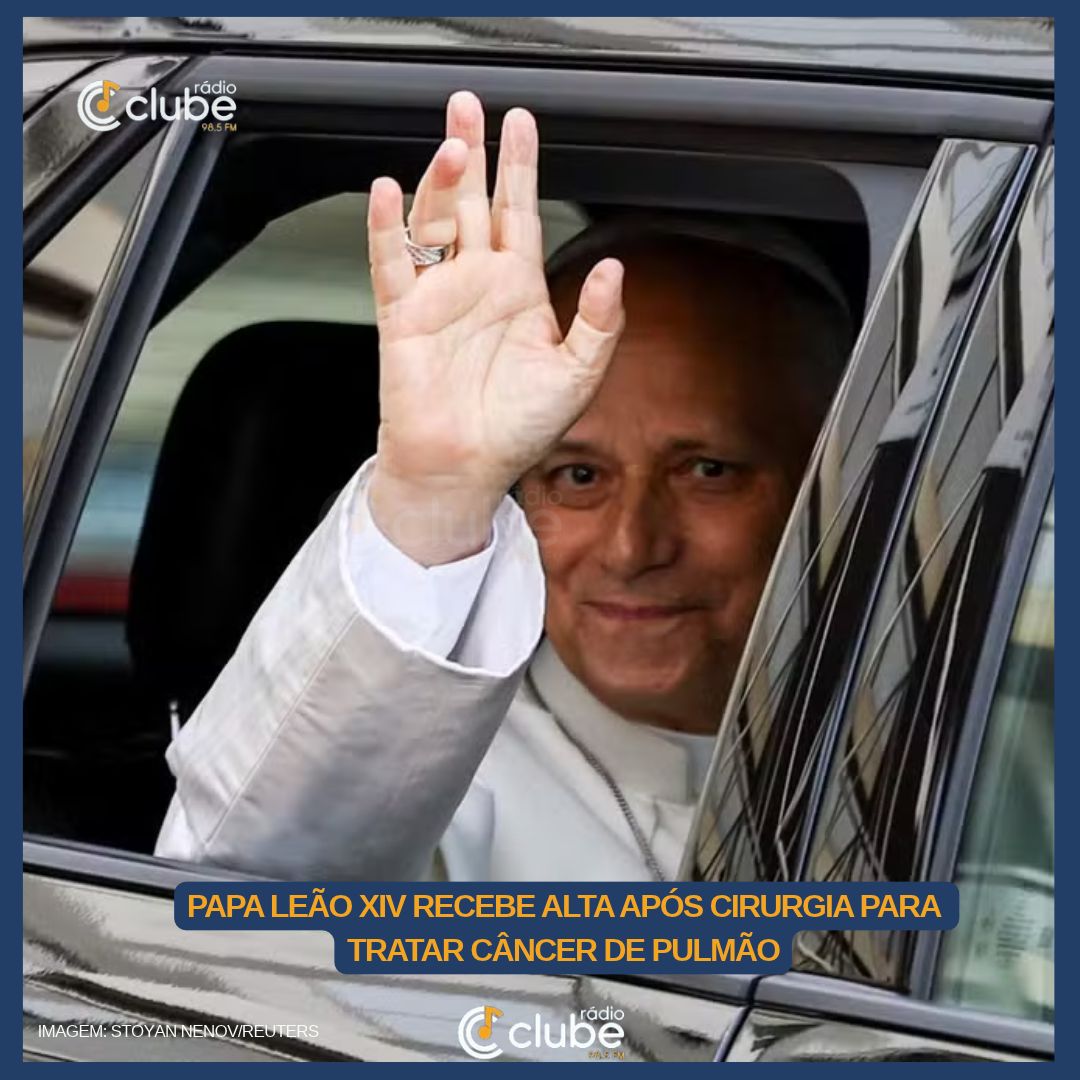 Papa Leão XIV recebe alta após cirurgia para tratar câncer de pulmão